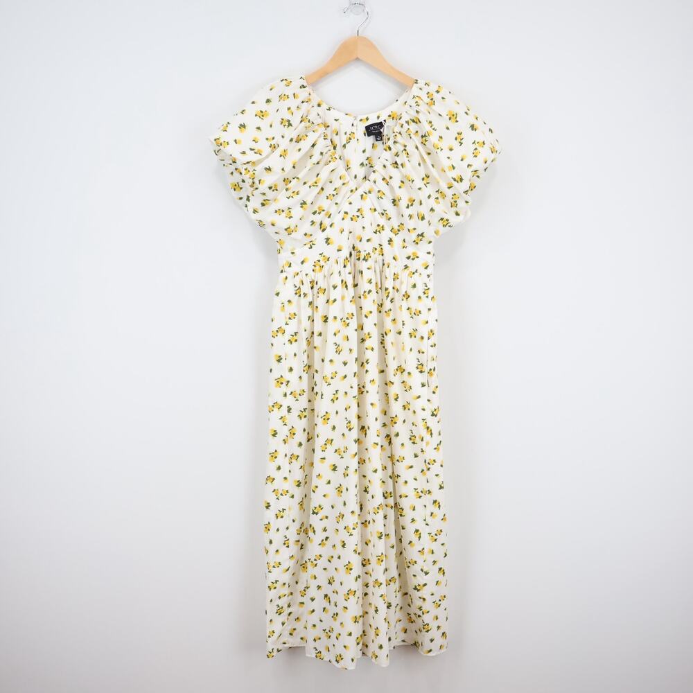 NWT J.Crew Collection Cecily Dress In Budding Rose Print Yellow Floral Size 12 - Picture 2 of 8